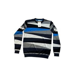Never Lose Hedge Men's Knit Asymmetrical Stripe Sweater